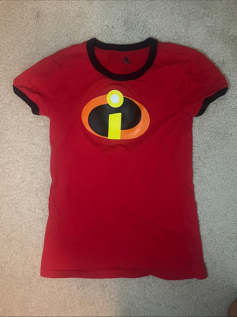 Disney Red The Incredibles Graphic Ringer Tee with Black Trim